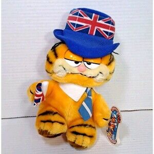 Vtg 1980 Garfield Dakin Plush Union Jack British UK Flag New NWT Plushie 10" Cat